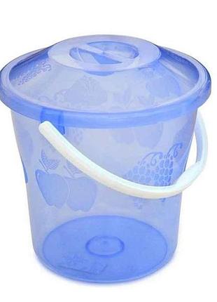 Відро пл. харчове 8л з кришкою елегант тм полiмердеталь