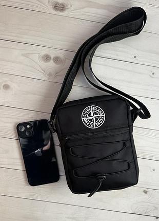 Чоловіча чорна невелика тканинна сумка