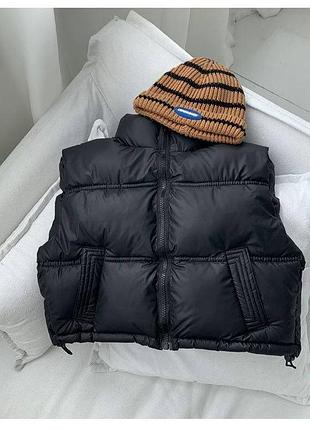 Жилетка 115, р.90,100,110,120, плащевка+нейлон, черный