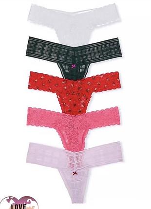 Набір мереживних стрінгів victoria’s secret