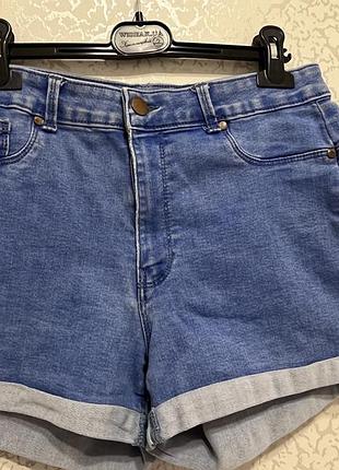 Джинсові шорти з підворотом, висока посадка