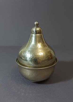 Металлический подсвечник-сундучка с ароматической свечей / марокко / ручная работа