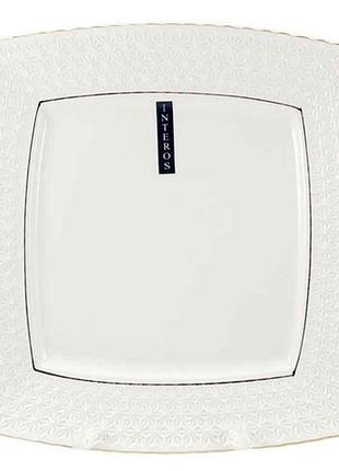 Тарілка фарф. мілка квад. 7 снігова королева 222817-а тм interos