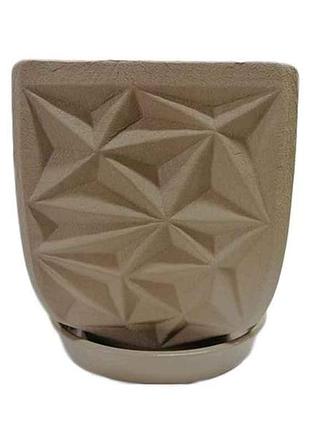 Горщик керамічний квадрат кожа 5л кава тм авангард