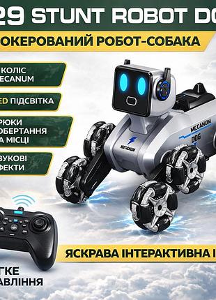 Робот-собака stunt robot dog h29-1 на радиоуправлении с led-подсветкой и 8 колесами mecanum