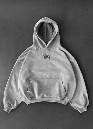 Чоловіче худі stussy в сірому кольорі