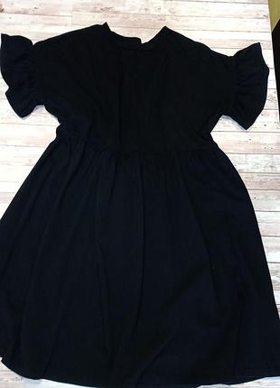 Черное трикотажное платье-миди new look хлопок размер m - l