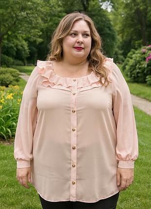 Ніжна шифонова блузочка персикового цвета