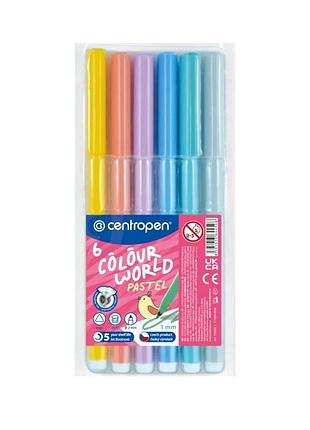 7550-0609 фломастеры pastel 6цв centropen