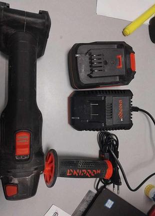 Шліфувальна машинка болгарка б/у dnipro-m dga-202sbc + акб bp-240 + зп fc-230