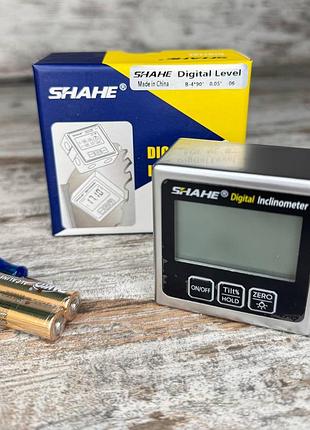 Електронний кутомір магнітний shahe, рівень, транспортир-інклінометр з цифровою індикацією