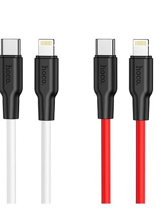 Кабель usb hoco x21 plus silicone pd 20w type-c to lightning