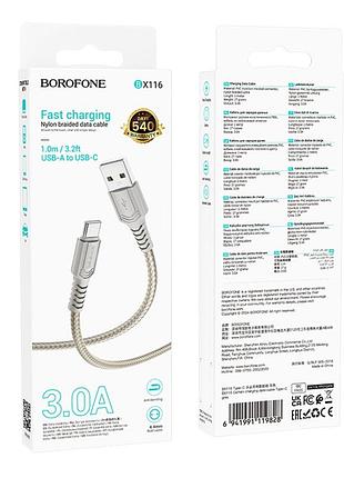 Кабель usb borofone bx116 type-c 3a 3