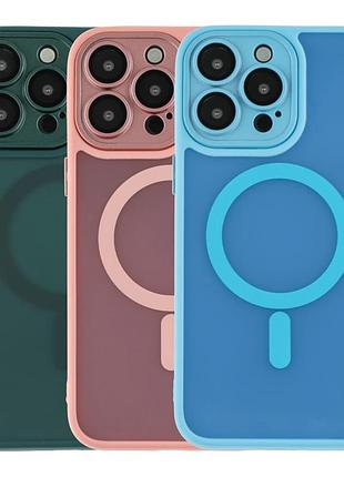 Чохол tpu+pc magnetic matte camera lens with magsafe для iphone 13 pro