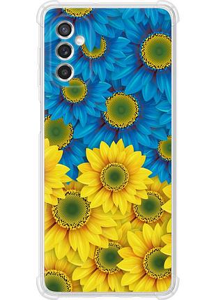 Чехол силикон с усиленными углами патриотический на телефон samsung galaxy m52 m526b жёлто-голубые цветы "1048sp-2490-58250"