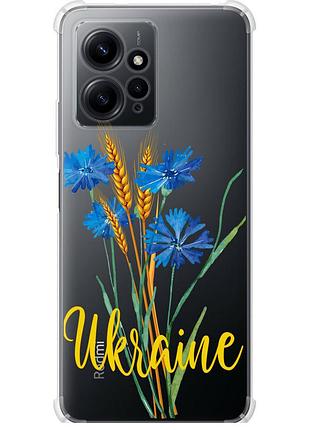Чехол силикон с усиленными углами патриотический на телефон xiaomi redmi note 12 4g ukraine v2