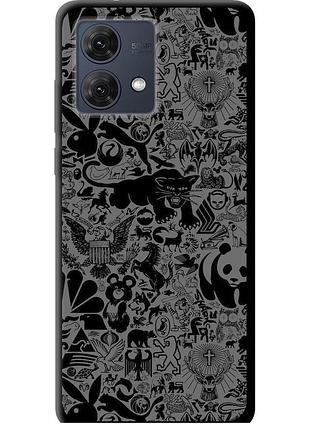 Чехол tpu на телефон motorola moto g84 чёрно-серый стикер бомбинг "2432b-3344-58250"