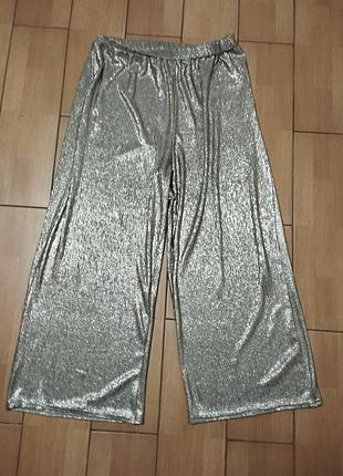 Брюки палаццо, peacocks, жіночі, молодіжні, розмір 42/xl/50, ошатні,на резинці, весна осінь літо, трикотаж,поліестр, еластан, румунія.