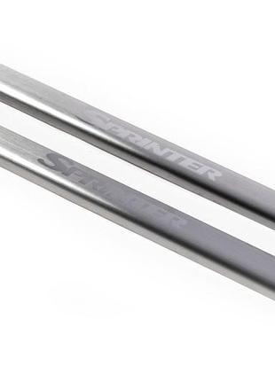 Накладки на пороги lazer-style для mercedes sprinter w906 2006-2018 2шт хромированные самоклеящиеся из н dm-11