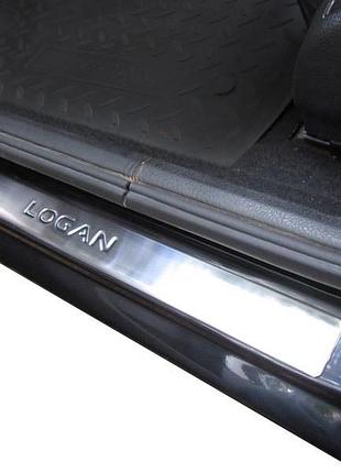 Накладки на пороги omsaline для renault logan i 2008-2013 хромированные защитные накладки для салона 4 ш dm-11