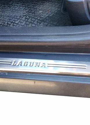 Накладки на пороги omsaline для renault laguna 2001-2007 4шт хромированные самоклеящиеся накладки для за ve-33
