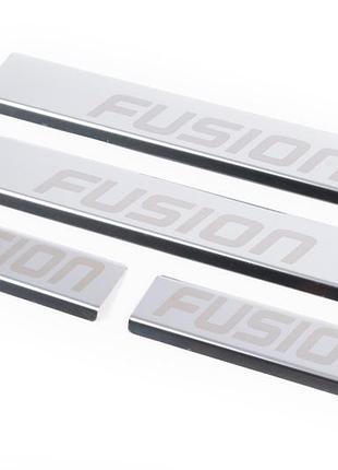 Накладки на пороги carmos для ford fusion 2002-2009 4шт хромовані самоклеючі з нержавіючої сталі для зах ve-33
