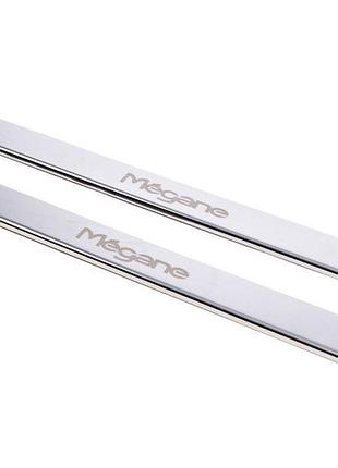 Накладки на пороги carmos для renault megane iii 2009-2016 нержавеющая сталь самоклейка защита от повреж dm-11