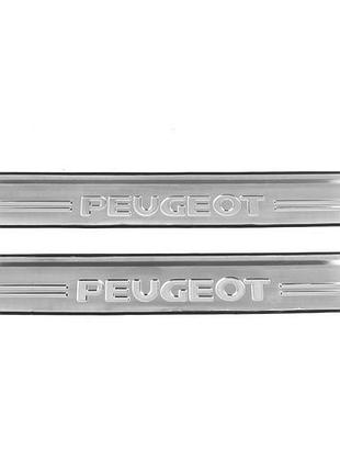 Накладки на пороги carmos v2 для peugeot 307 2шт хромовані самоклеючі накладки на пороги авто dm-11