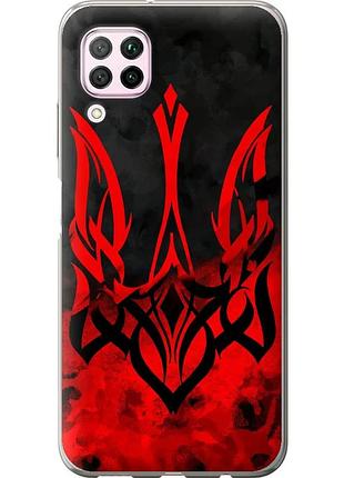 Чохол силіконовий патріотичний на телефон huawei p40 lite герб україни "5312u-1887-58250"