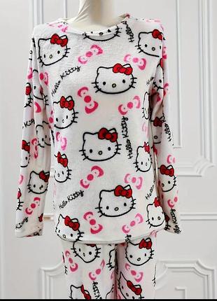 Теплая пижама hello kitty пижама женская пижама