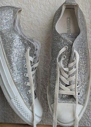 Блискучі кеди converse  39р 24.5 см