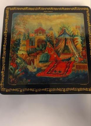 Винтажная лаковая шкатулка. палех.