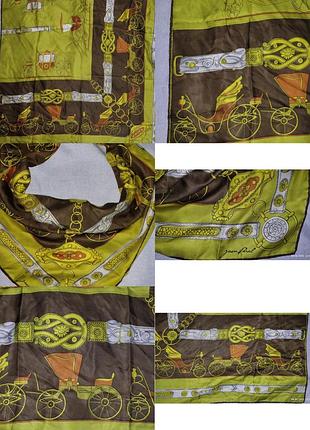 Вінтажний шовковий хустку карети 87х89 jean parel