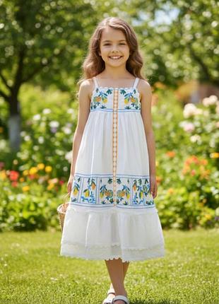 Сукня з вишивкою хрестиком 10 років, бавовна