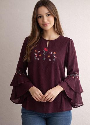 Шифонова блуза-вишиванка