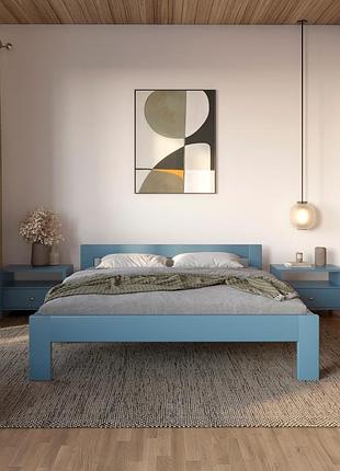 Двоспальне дерев'яне ліжко mebigrand делі сіро-синій (s7010r90b) 140х200 см (mbg-3940)
