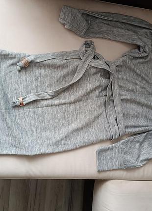 Новое серое платье с поясом, размер s | exclusive collection