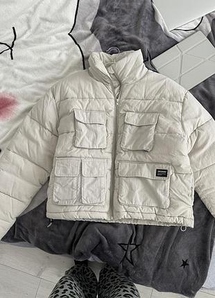 Куртка дута з кишенями мілітарі трендова