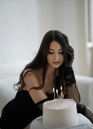 Рукавички фатинові мереживні чорні довгі із сітки під плаття/фотосесію, сексуальні