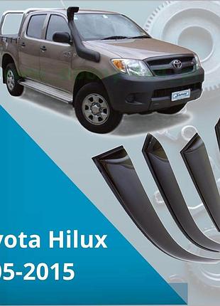 Дефлекторы боковых окон toyota hilux тойота хайлюкс 2005 - 2015 ветровики