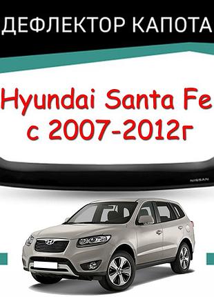 Мухобойка хендай санта фе hyundai santa fe с 2007-2012г дефлектор капота ( короткая )