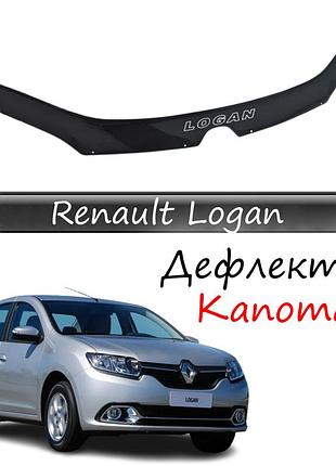 Мухобійка renault logan рено логан з 2013-2020 р.в. дефлектор капота