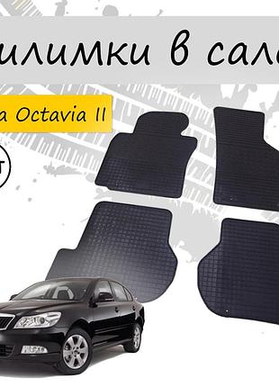 Автомобильные коврики skoda octavia 2 шкода октавия ii 2004-2013 коврики в салон резиновые 4шт комплект