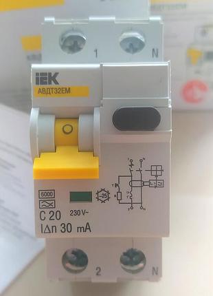 Дифавтомат iek адт32ем. электромеханический.