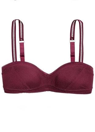 H&m бюстгальтер бандо анжеліка бордового кольору