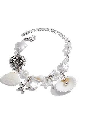 Браслет морська тематика мушлі підвіски метелик