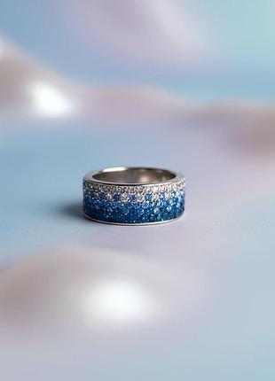 Чарівне кільце зі сталі з кристалами swarovski 💎