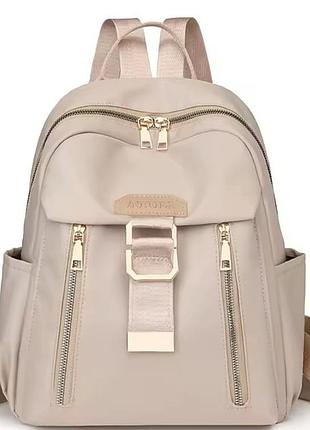 Бежевый городской женский рюкзак | качественный кремовый рюкзак из нейлона