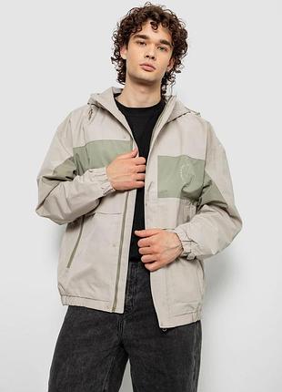 Ветровка мужская с принтом цвет бежевый