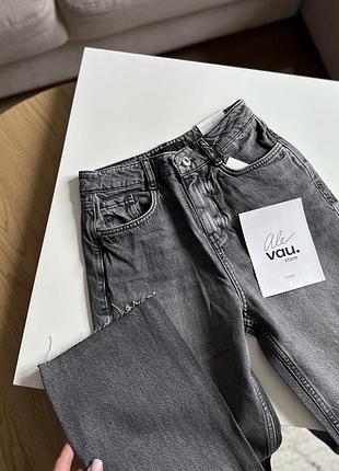 Джинси прямі zara straight сірі графіт